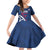 USA 2024 Rugby Family Matching Off Shoulder Short Dress and Hawaiian Shirt Soar Like an Eagle Blue Version - Wonder Print Shop