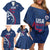 USA 2024 Rugby Family Matching Off Shoulder Short Dress and Hawaiian Shirt Soar Like an Eagle Blue Version - Wonder Print Shop