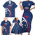 USA 2024 Rugby Family Matching Short Sleeve Bodycon Dress and Hawaiian Shirt Soar Like an Eagle Blue Version - Wonder Print Shop