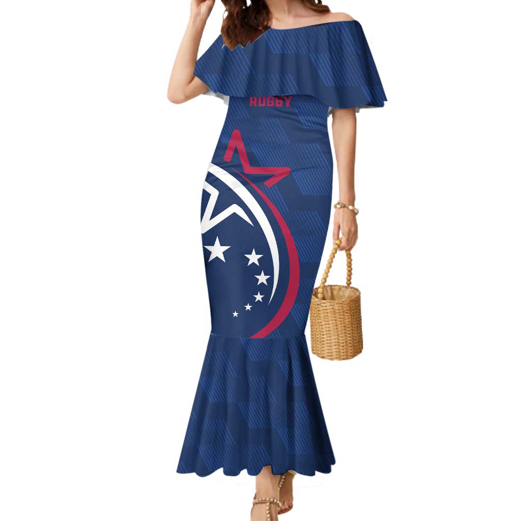 USA 2024 Rugby Mermaid Dress Soar Like an Eagle Blue Version - Wonder Print Shop