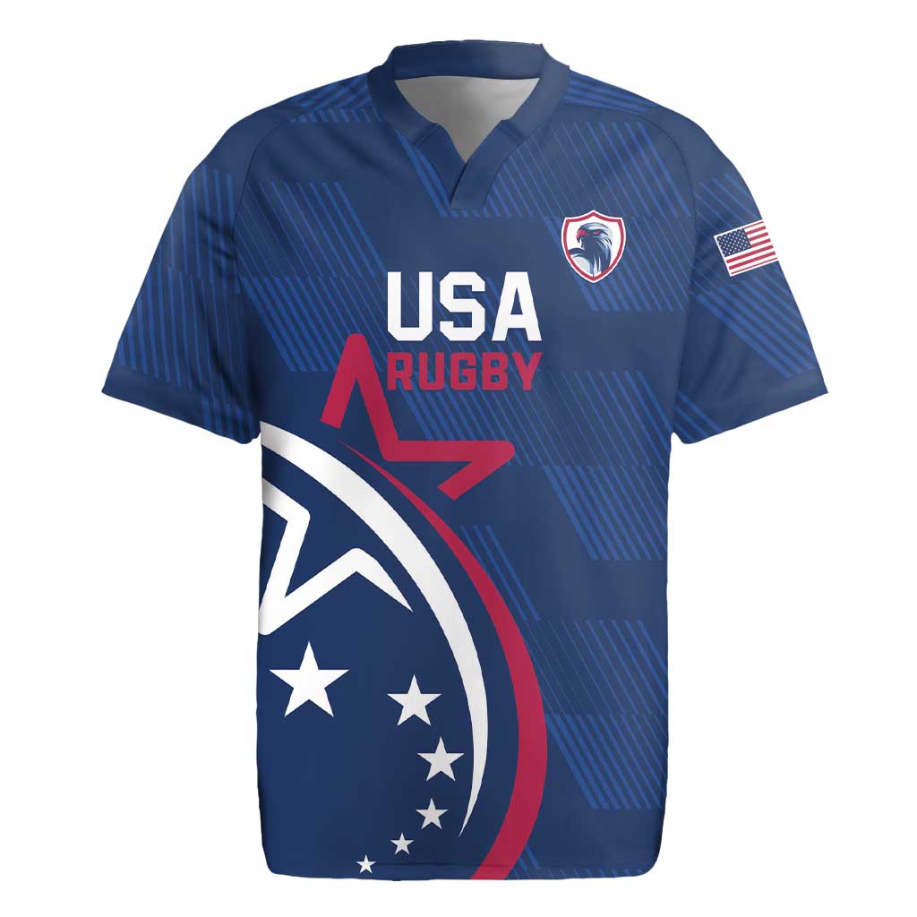 USA 2024 Rugby Rugby Jersey Soar Like an Eagle Blue Version