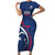 USA 2024 Rugby Short Sleeve Bodycon Dress Soar Like an Eagle Blue Version