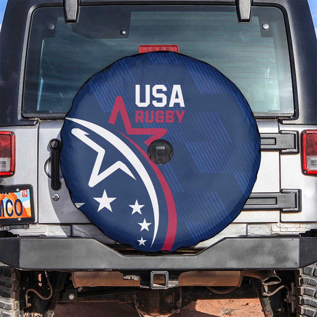 USA 2024 Rugby Spare Tire Cover Soar Like an Eagle Blue Version