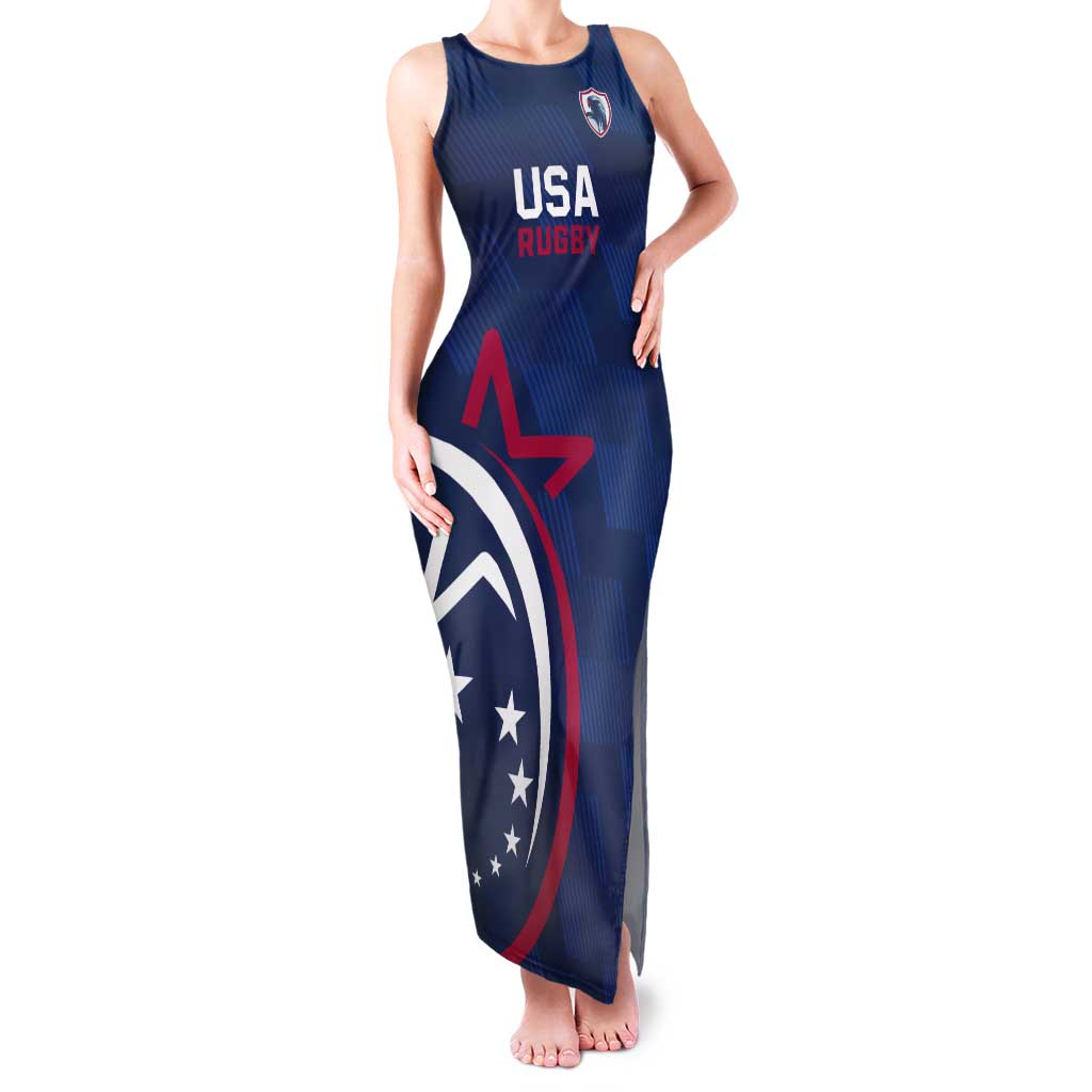 USA 2024 Rugby Tank Maxi Dress Soar Like an Eagle Blue Version