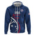 USA 2024 Rugby Zip Hoodie Soar Like an Eagle Blue Version