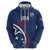 USA 2024 Rugby Zip Hoodie Soar Like an Eagle Blue Version