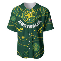 Green Australia rugby baseball jersey with gold kangaroo emblem, stars, and button front