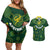 Australia 2024 Rugby Couples Matching Off Shoulder Short Dress and Hawaiian Shirt Go Wallabies - Wonder Print Shop