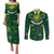 Australia 2024 Rugby Couples Matching Puletasi and Long Sleeve Button Shirt Go Wallabies - Wonder Print Shop