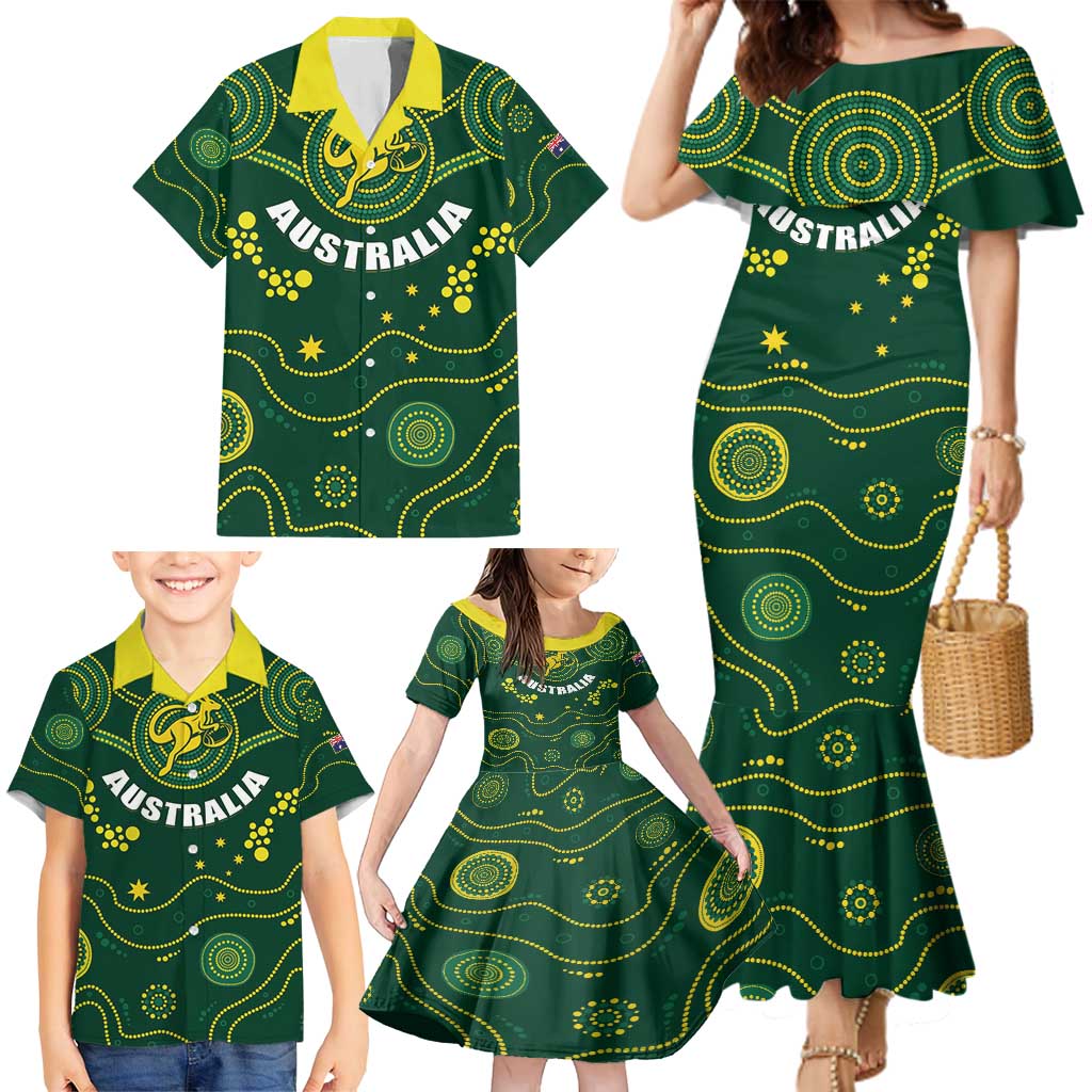 Australia 2024 Rugby Family Matching Mermaid Dress and Hawaiian Shirt Go Wallabies - Wonder Print Shop