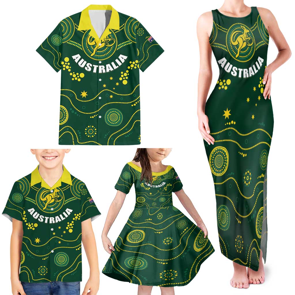 Australia 2024 Rugby Family Matching Tank Maxi Dress and Hawaiian Shirt Go Wallabies - Wonder Print Shop