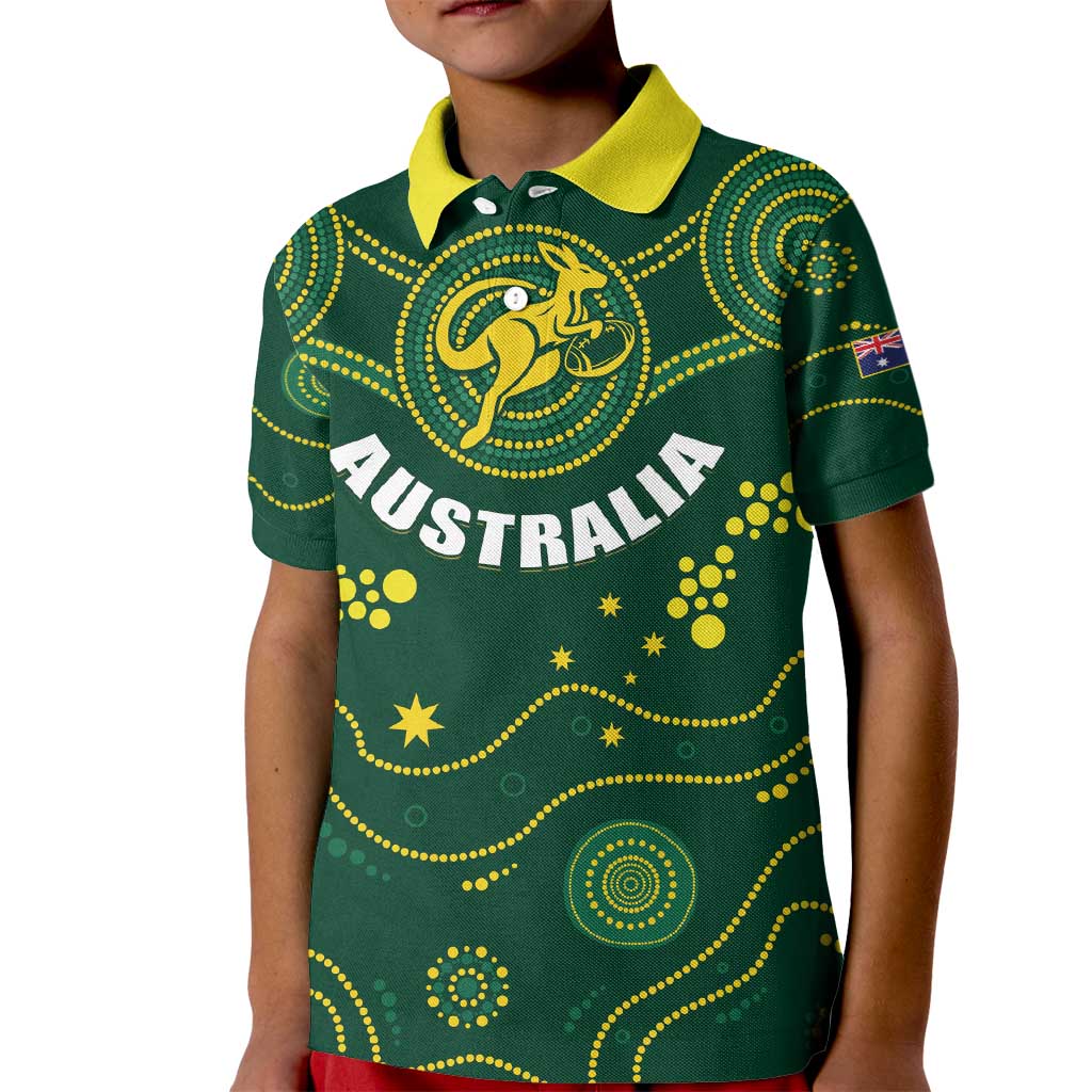 Australia 2024 Rugby Kid Polo Shirt Go Wallabies - Wonder Print Shop