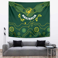Green Australia rugby tapestry wall hanging with kangaroo and dotted crest