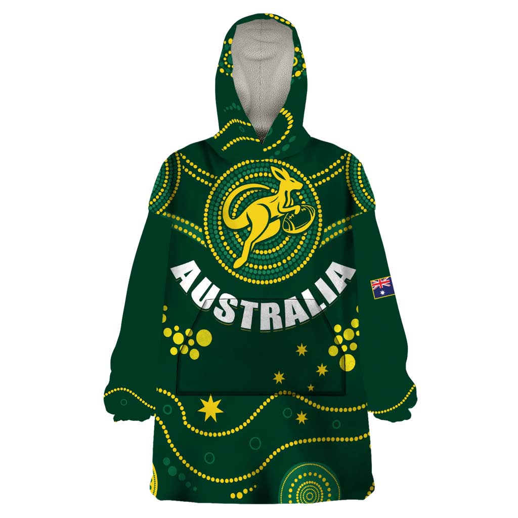 Australia 2024 Rugby Wearable Blanket Hoodie Go Wallabies