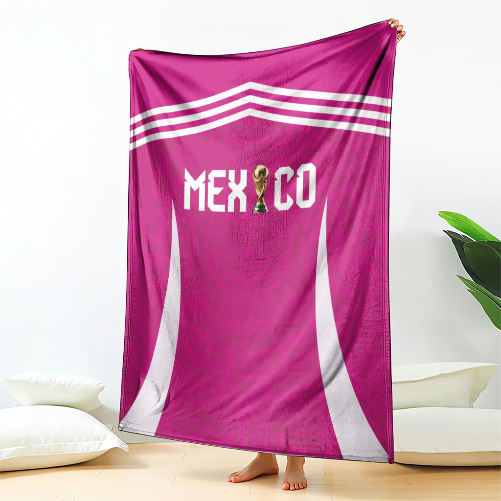 Mexico 2026 Football Pink Blanket Golden Eagle Victory