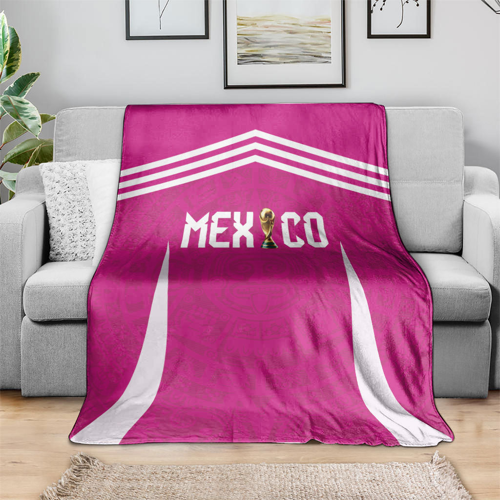 Mexico 2026 Football Pink Blanket Golden Eagle Victory