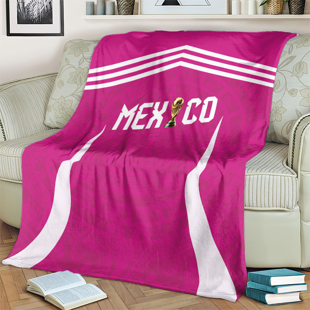 Mexico 2026 Football Pink Blanket Golden Eagle Victory