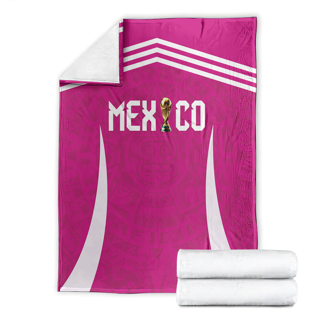 Mexico 2026 Football Pink Blanket Golden Eagle Victory
