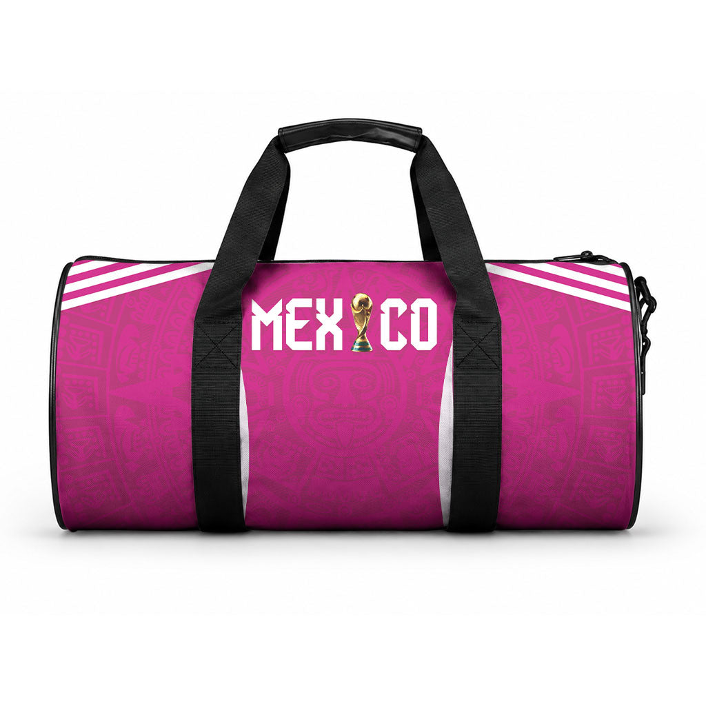 Mexico 2026 Football Pink Duffle Bag Golden Eagle Victory