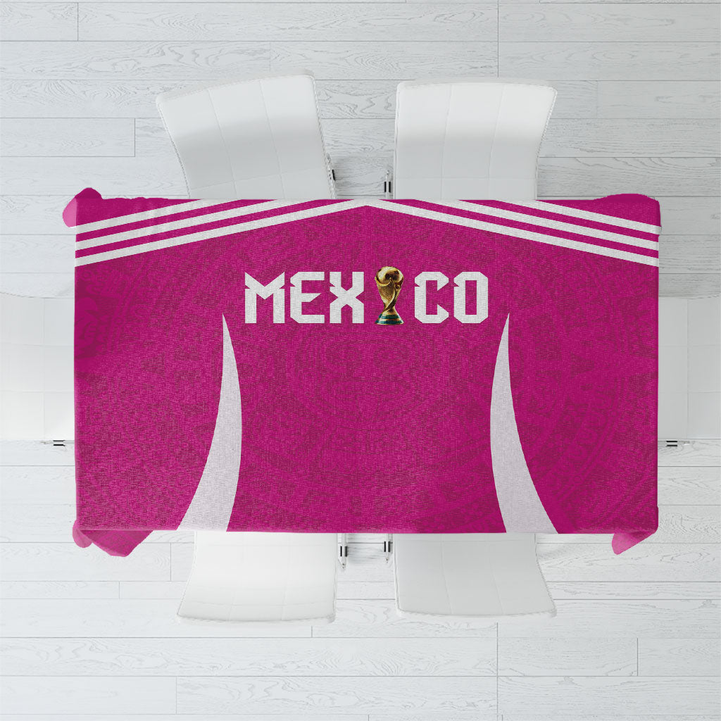 Mexico 2026 Football Pink Tablecloth Golden Eagle Victory
