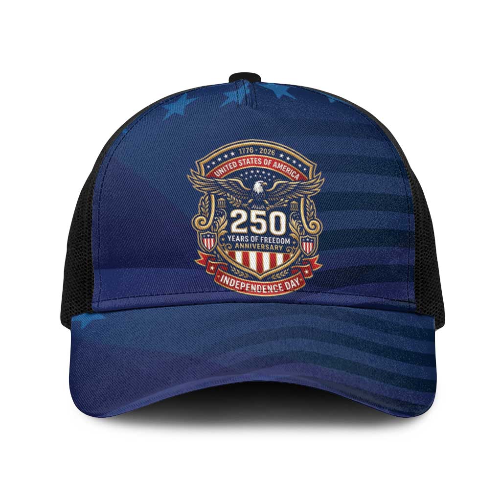 USA 250 Years Of Freedom Baseball Net Cap Happy Independence Day 2026
