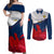 France Rugby Couples Matching Off Shoulder Maxi Dress and Long Sleeve Button Shirts XV de France 2023 World Cup - Wonder Print Shop