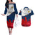 France Rugby Couples Matching Off The Shoulder Long Sleeve Dress and Hawaiian Shirt XV de France 2023 World Cup - Wonder Print Shop