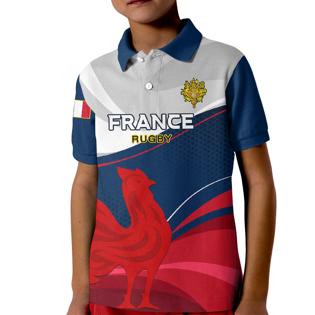 France Rugby Kid Polo Shirt XV de France 2023 World Cup - Wonder Print Shop