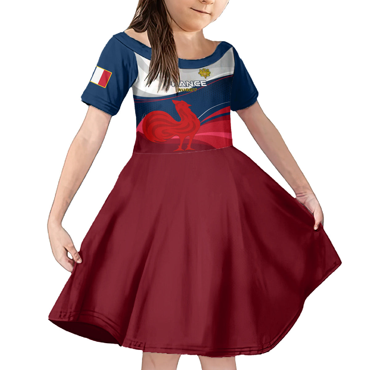 France Rugby Kid Short Sleeve Dress XV de France 2023 World Cup - Wonder Print Shop