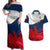 Custom France Rugby Couples Matching Off Shoulder Maxi Dress and Hawaiian Shirt XV de France 2023 World Cup - Wonder Print Shop