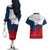 Custom France Rugby Couples Matching Off The Shoulder Long Sleeve Dress and Hawaiian Shirt XV de France 2023 World Cup - Wonder Print Shop