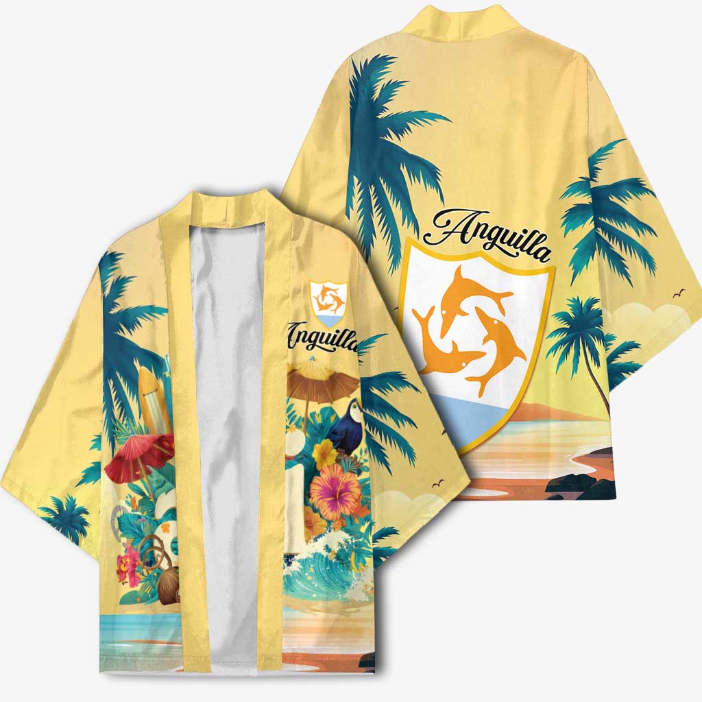 Anguilla AI Tropical Flowers Kimono - Wonder Print Shop