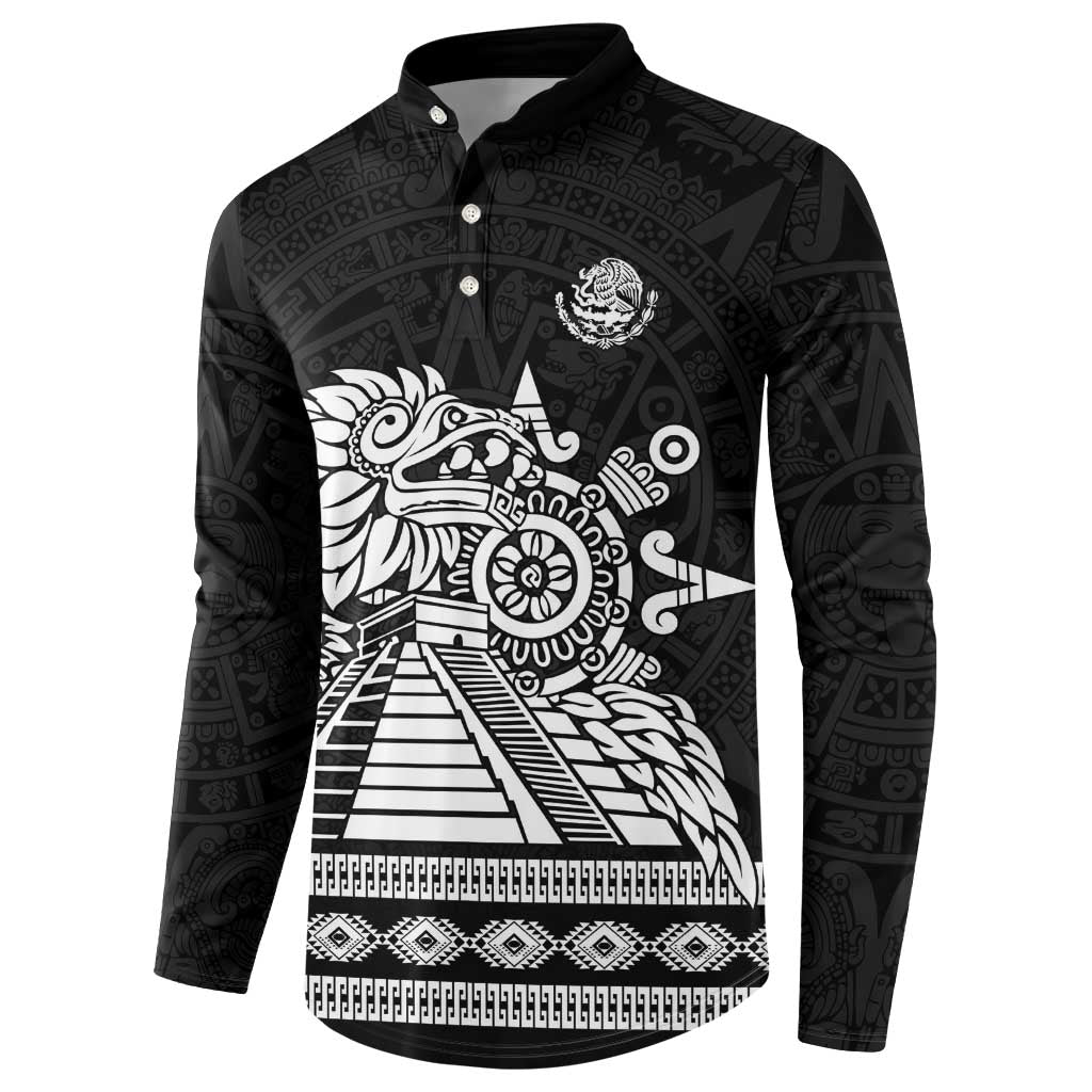 Mexican Aztec Pyramid Button Sweatshirt Aztec Pattern - Wonder Print Shop