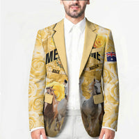Personalised Melbourne 2026 Cup Blazer Yellow Rose Horse Racing