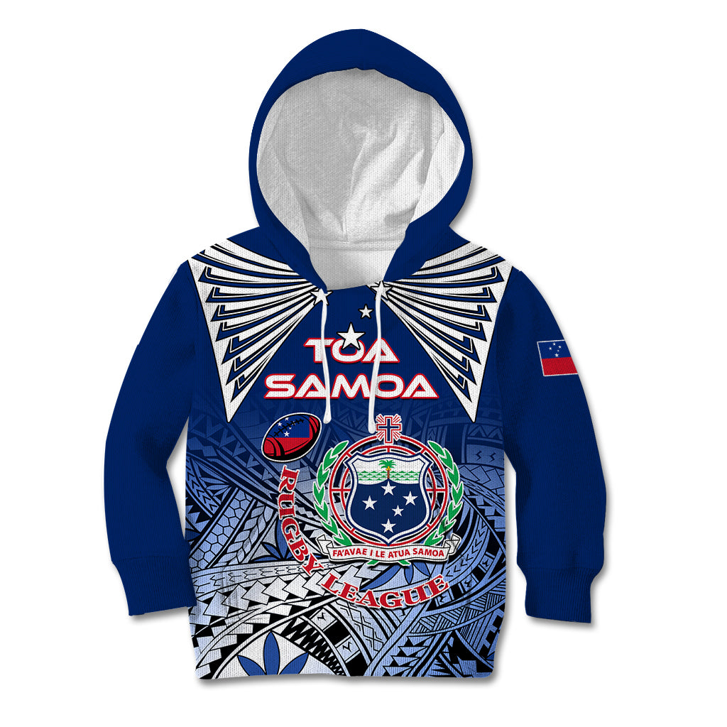 Custom Samoa Rugby Kid Hoodie Toa Samoa Myriad Patterns - Wonder Print Shop