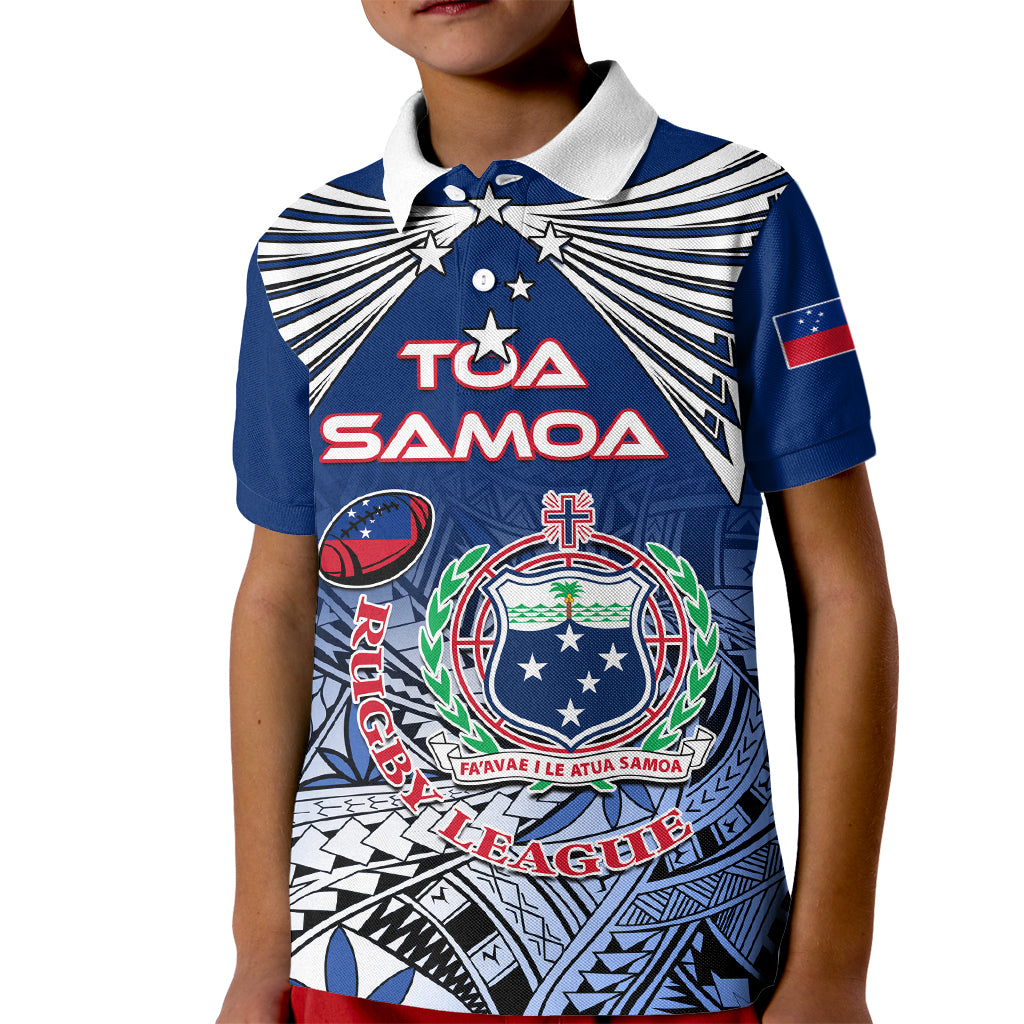 Custom Samoa Rugby Kid Polo Shirt Toa Samoa Myriad Patterns - Wonder Print Shop