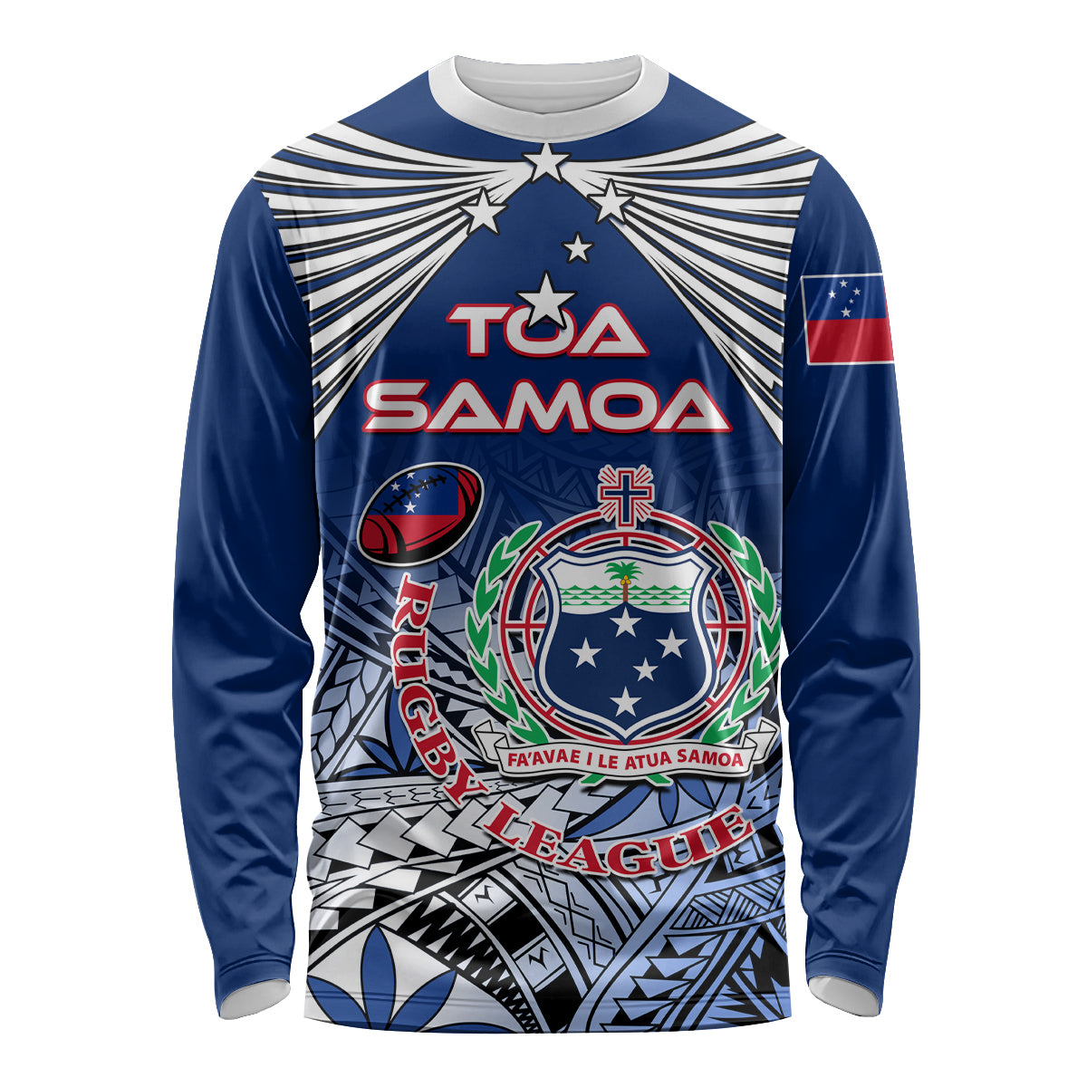 Custom Samoa Rugby Long Sleeve Shirt Toa Samoa Myriad Patterns - Wonder Print Shop