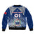 Custom Samoa Rugby Sleeve Zip Bomber Jacket Toa Samoa Myriad Patterns - Wonder Print Shop