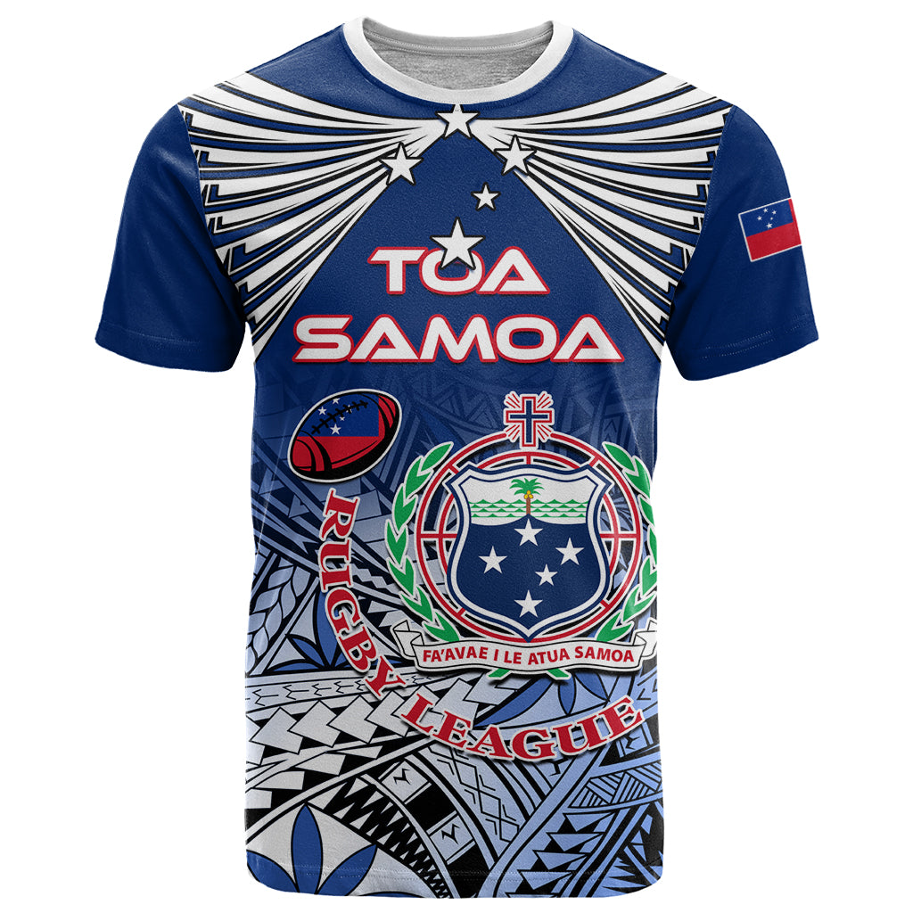 Custom Samoa Rugby T Shirt Toa Samoa Myriad Patterns - Wonder Print Shop