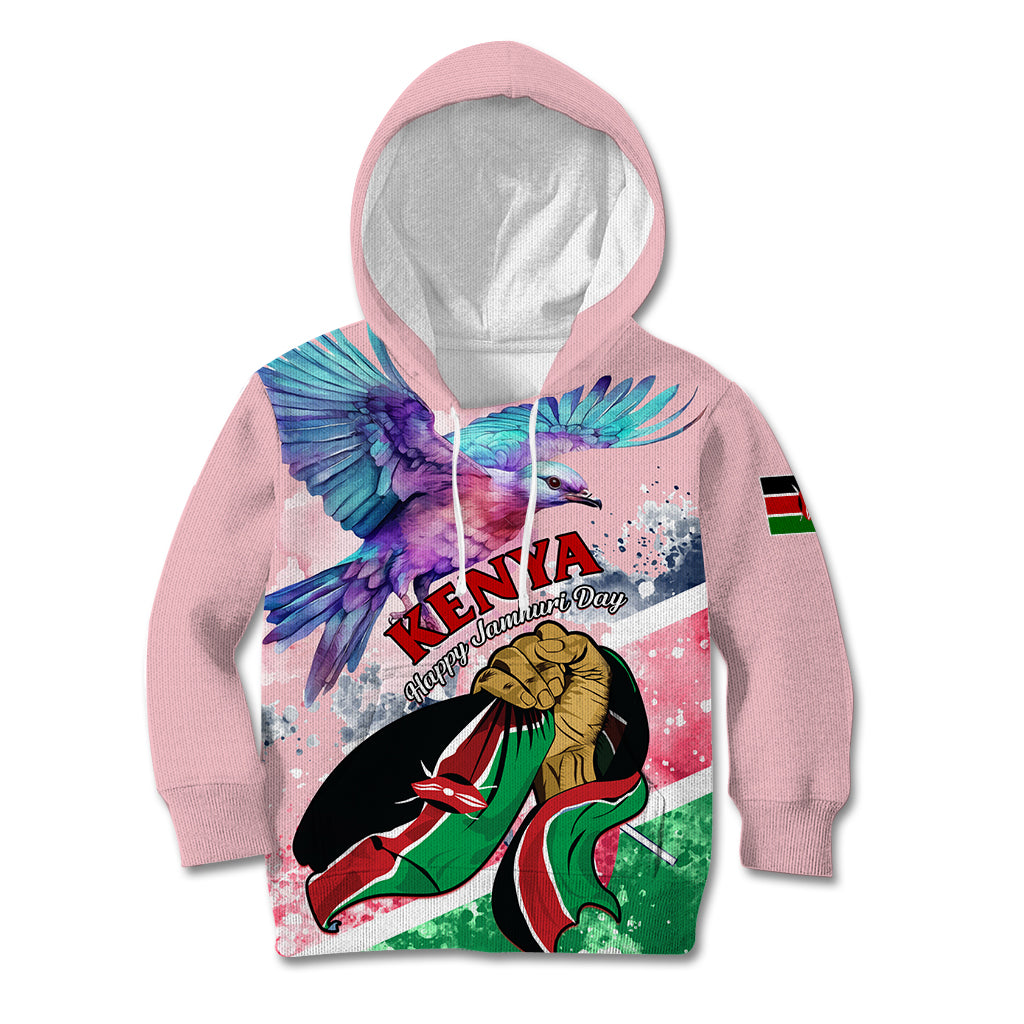 personalised-kenya-independence-day-kid-hoodie-the-lilac-breasted-roller-unique-version