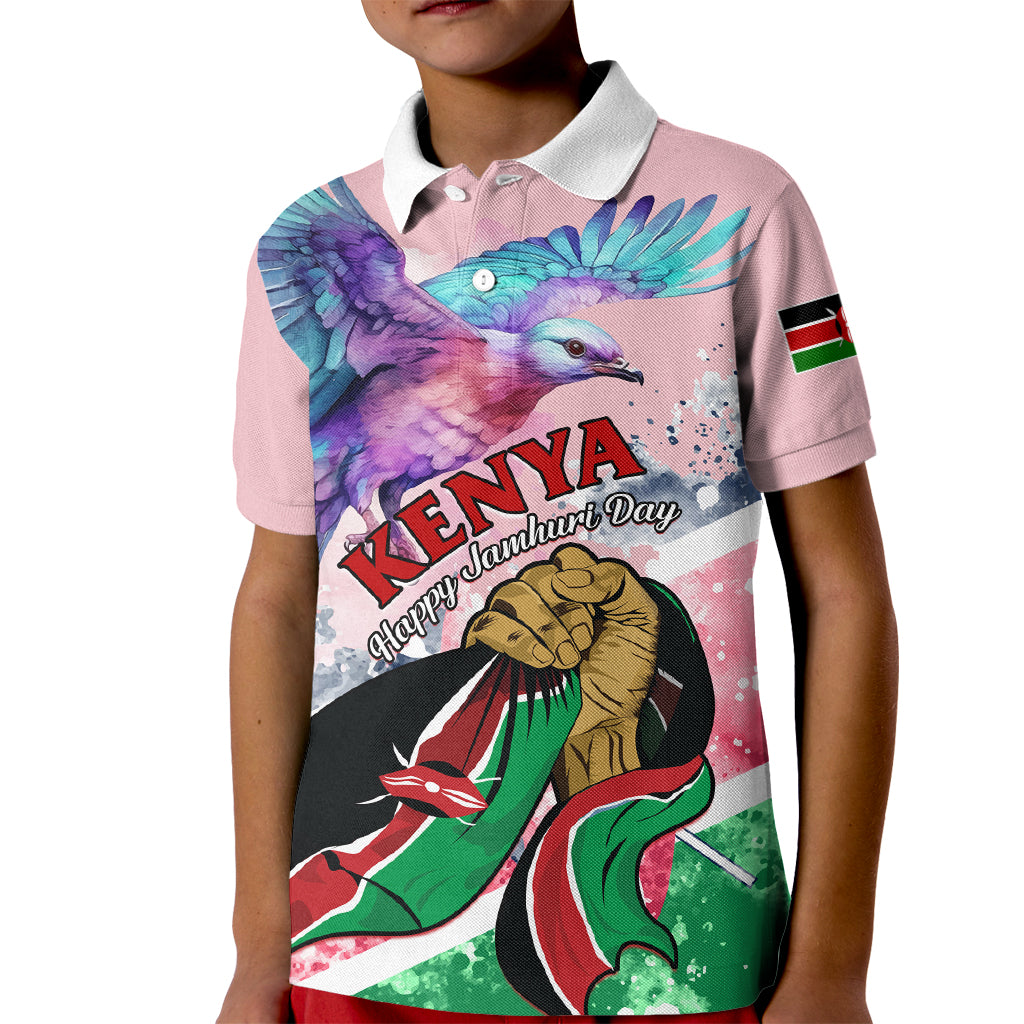 personalised-kenya-independence-day-kid-polo-shirt-the-lilac-breasted-roller-unique-version