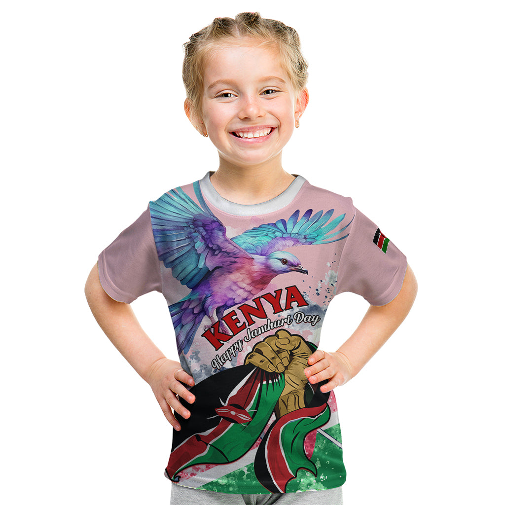 Personalised Kenya Independence Day Kid T Shirt The Lilac Breasted Roller Unique Version - Wonder Print Shop