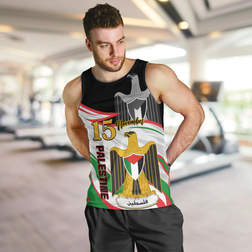 Personalised Palestine Independence Day Men Tank Top Palestinian Coat Of Arms Special Version - Wonder Print Shop