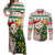 Personalised South Africa Rugby Christmas Couples Matching Off Shoulder Maxi Dress and Long Sleeve Button Shirt Cute Springbok With Christmas Tree - Wonder Print Shop