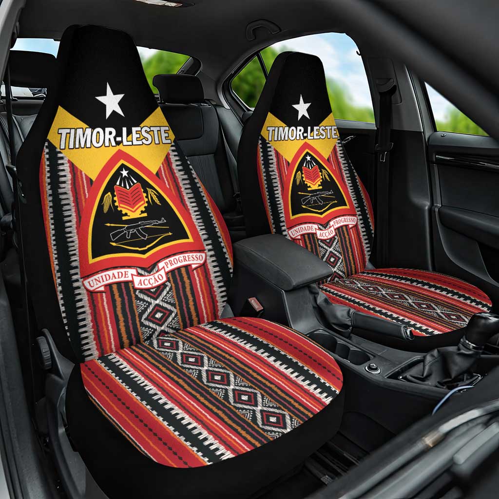 East Timor Car Seat Cover Timor-Leste Tais Pattern - Wonder Print Shop