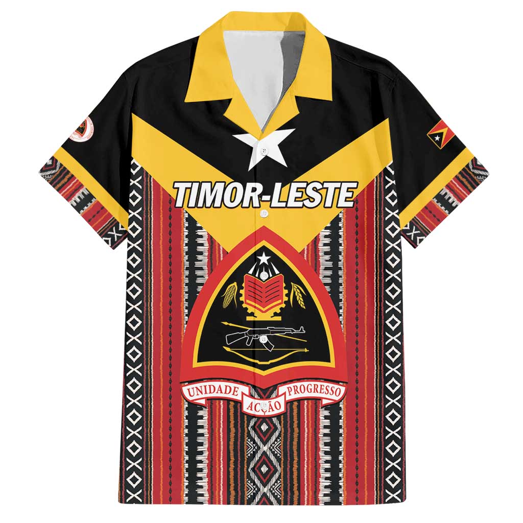 Personalized East Timor Hawaiian Shirt Timor-Leste Tais Pattern - Wonder Print Shop