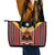 East Timor Leather Tote Bag Timor-Leste Tais Pattern - Wonder Print Shop