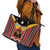 East Timor Leather Tote Bag Timor-Leste Tais Pattern - Wonder Print Shop