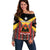 Personalized East Timor Off Shoulder Sweater Timor-Leste Tais Pattern - Wonder Print Shop