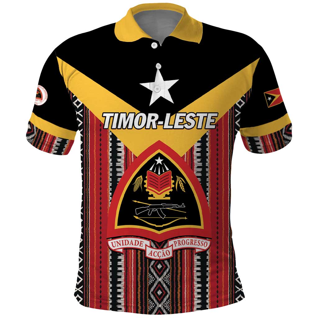 Personalized East Timor Polo Shirt Timor-Leste Tais Pattern - Wonder Print Shop